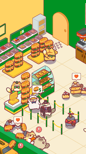 Platos y clientes del bosque en Cat Snack Bar