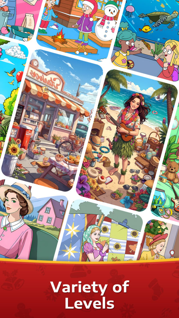 Nivel de Find It con escena ilustrada de misterio