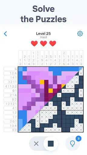 Imagen pixelada revelada en Nonogram