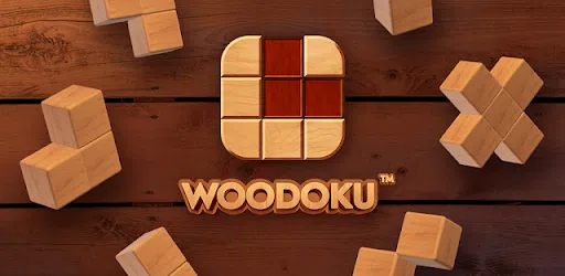 Tablero de madera de Woodoku con bloques colocados