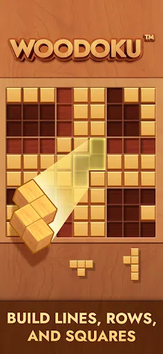 Piezas de madera de Woodoku listas para colocar