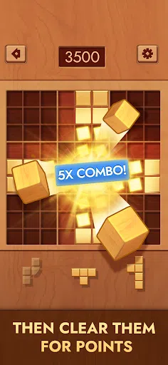 Partida de Woodoku con una fila casi completa