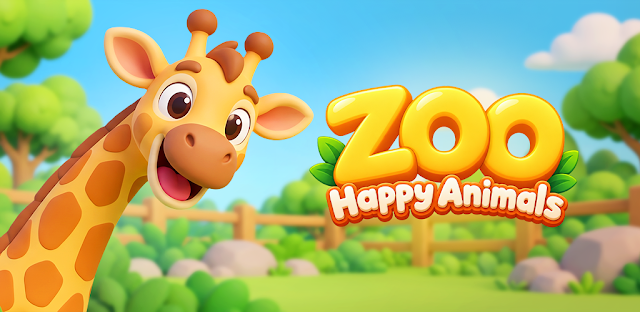 Pantalla principal de Zoo Happy Animals con la jirafa